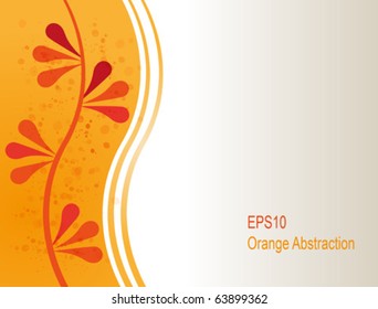 Orange floral abstraction with a very small amount of grunge.