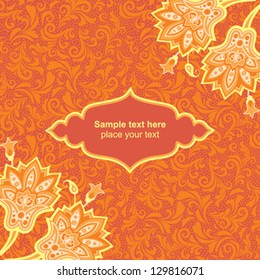 Orange floral background