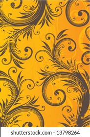 Fondo floral naranja