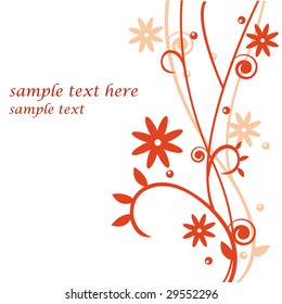 orange floral background