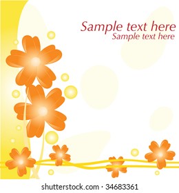 orange floral background