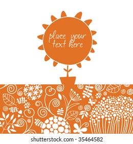 orange floral background