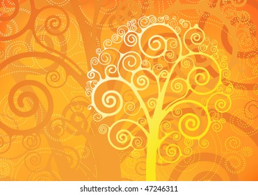 orange floral background