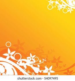 orange floral background