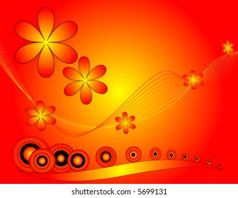 Orange Floral Background