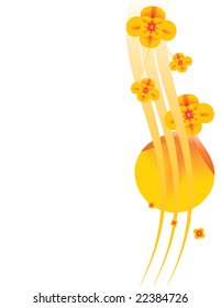 Orange floral background 3 -  vector version