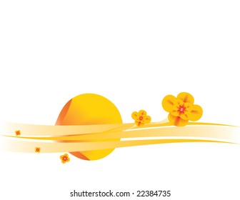 Orange floral background 6 -  vector version