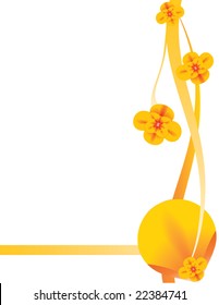 Orange floral background 8 -  vector version