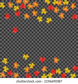 Vector transparente de fondo floral naranja. Textura De Resumen De Hoja. Saltos de la colección dorada. Plantilla de follaje de septiembre.