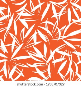 Orange Floral botanical seamless pattern background suitable for fashion prints, graphics, backgrounds and crafts