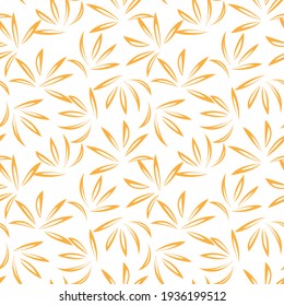 Orange Floral botanical seamless pattern background suitable for fashion prints, graphics, backgrounds and crafts