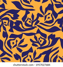 Orange Floral fondo de patrón sin costura para impresiones de moda, gráficos, fondos y artesanías