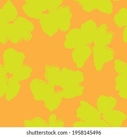Orange Floral botanical seamless pattern background suitable for fashion prints, graphics, backgrounds and crafts