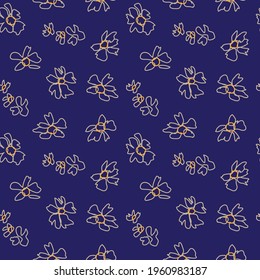 Orange Floral botanical seamless pattern background suitable for fashion prints, graphics, backgrounds and crafts