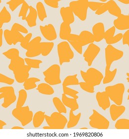 Orange Floral botanical seamless pattern background suitable for fashion prints, graphics, backgrounds and crafts