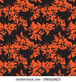 Orange Floral fondo de patrón sin costura para impresiones de moda, gráficos, fondos y artesanías