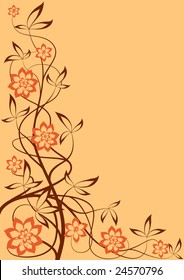 Orange floral design