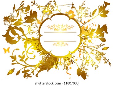 Orange floral design with room to add your own text