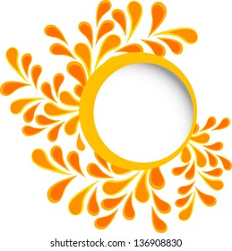 Orange floral frame