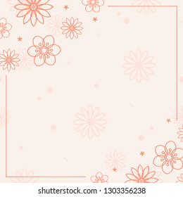 Orange floral pattern with a beige background vector