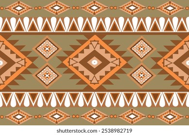 The orange floral pattern is designed with a geometric pattern that blends perfectly and is eye-catching in both textiles. clothing or decoration Vector illustration