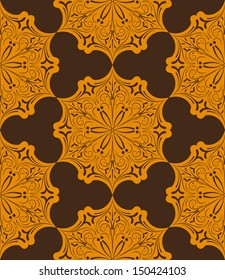 orange floral seamless pattern