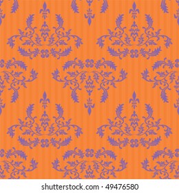 Orange Floral Seamless Pattern