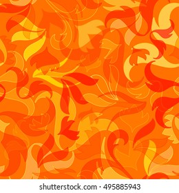 orange floral  seamless pattern