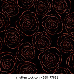 Orange floral seamless pattern.