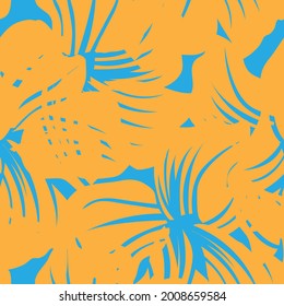 Orange Floral fondo de patrón sin costura para textiles de moda, gráficos, antecedentes y artesanías