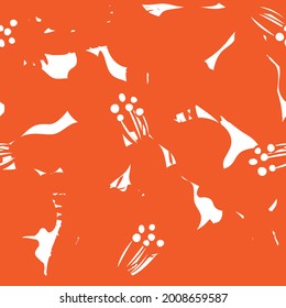 Orange Floral seamless pattern background for fashion textiles, graphics, backgrounds and crafts