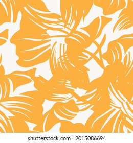 Orange Floral fondo de patrón sin costura para textiles de moda, gráficos, antecedentes y artesanías