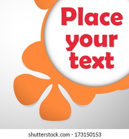 orange floral theme plastic round frame with place for text designed for spring