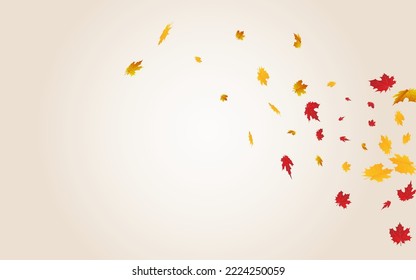 Orange Floral Vector Transparent Background. November Foliage Template. Green Paper Leaves Design. Beautiful Texture.
