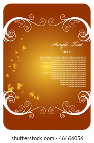 orange floral wallpaper