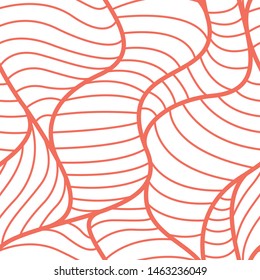 Orange Flow Lines Organic Seamless Pattern