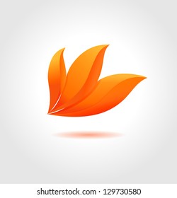 Orange flower. Abstract flower symbol for your business.