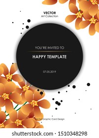 Orange Flower Card, Vector illustration design element