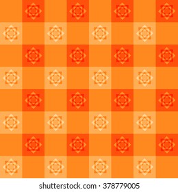 Orange Flower Chessboard Background Vector Illustration