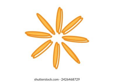 Orange Flower Decor Sticker Design