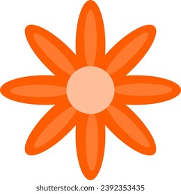 Orange flower design from geomatric shape