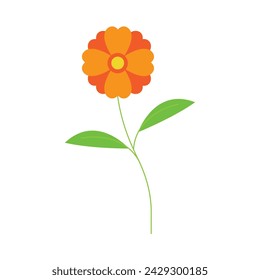 Orange flower flat icon, plant and nature, chamomile sign, a colorful solid pattern
