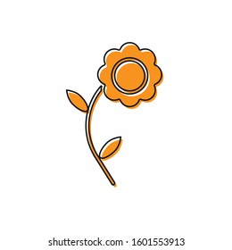 Orange Flower icon isolated on white background.  Vector Illustration
