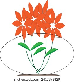 Flor naranja en un frasco