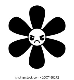 orange flower kawaii cartoon botanical icon