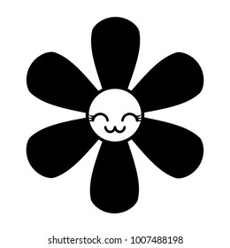 orange flower kawaii cartoon botanical icon
