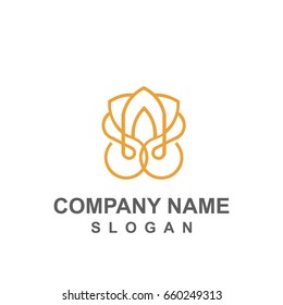 logo de una flor naranja
