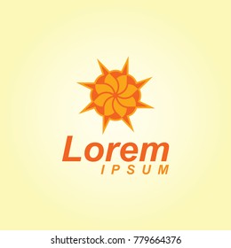orange flower logo design