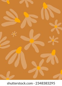 Orange flower on orange background Illustrations, vector for walk decor, art prints, template etc.