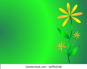 orange flower on green background